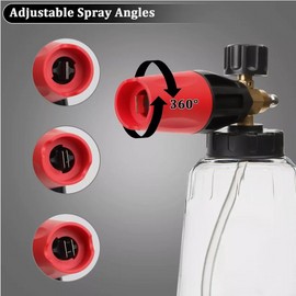 Foam Cannon for Pressure Washer – Snow Foam Lance Sprayer Car Wash Gun with Adjustable Foam Control & Large Mouth Bottle – Heavy Duty Car Cleaning Foam Generator for Auto Detailing Accessories