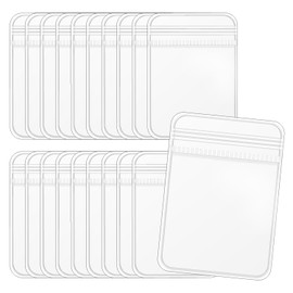 AZB-005 Jewelry Bags, 2.8 x 2.0 inches (7 x 5 cm), PVC, Vinyl, Accessory Bags, Clear, Transparent, Zipper Included, 20 Pieces