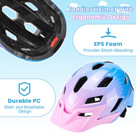 QAQ Bike Helmet for Kids 8-14/5-8 with Rechargeable 64 LED Safety Light Patterns Remote Control, Toddler Helmet for Kids 3-5 Breathable & Lightweight, Adjustable Detachable Visor for Multi-Sport