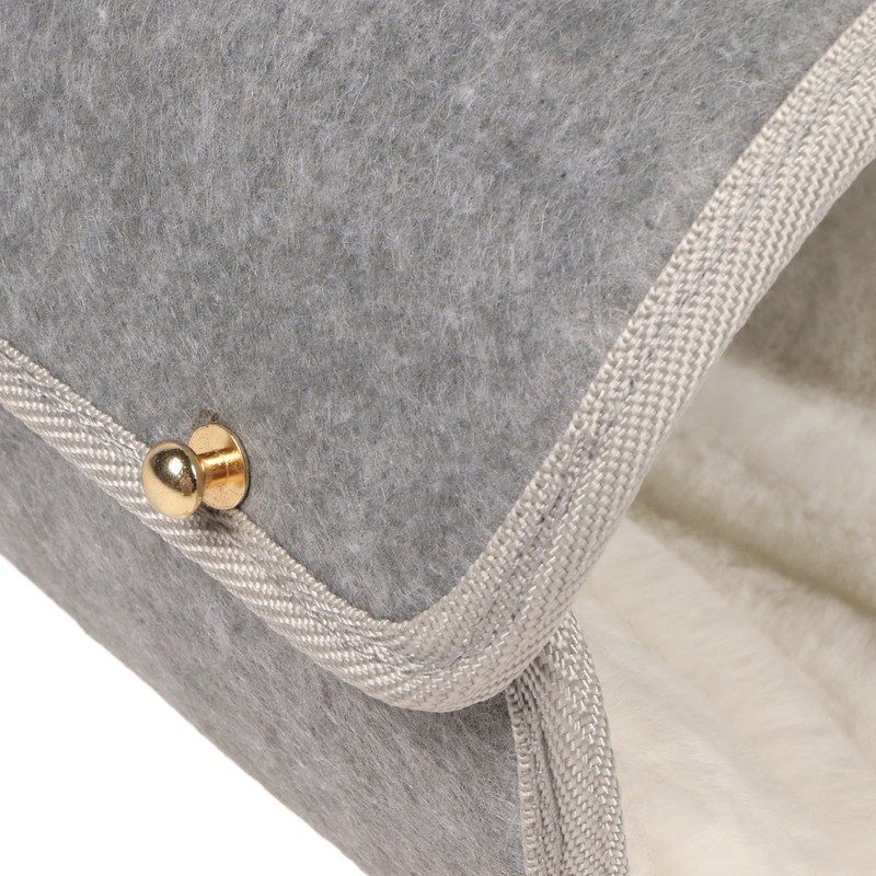 Cat Tunnel Bed Elevated Wooden Legs Cat Tunnel Soft Felt