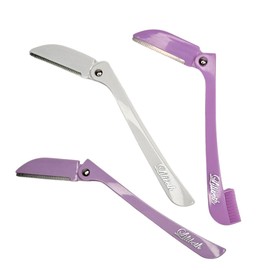 Lilibeth Brow Shaper - Dermaplaning Blades for Face - Face Shaver for Women - Dermaplaning Tool for Women - Pack of 3 Derma Blades (Lavender, White, Lavender Comb)