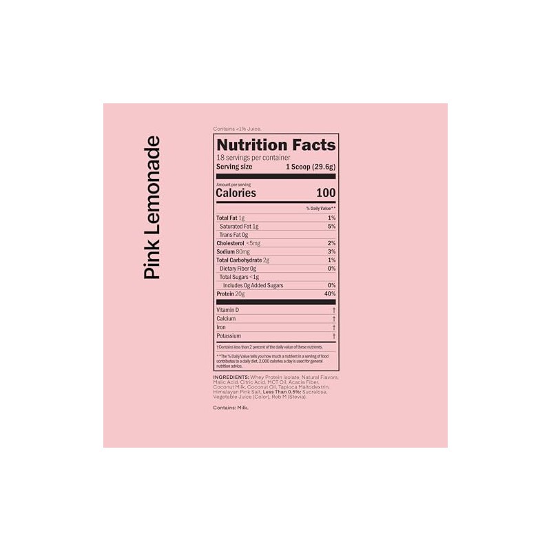 Oath Nutrition Clear Whey Isolate Protein Powder, Pink Lemonade, 20g