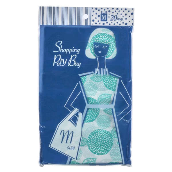 Japax KGR02 Plastic Bags with Hands, Scandinavian Pattern, White Translucent,