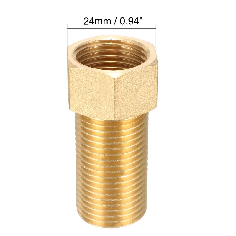sourcing map Brass Threaded Pipe Fitting G1/2 Male x G1/2