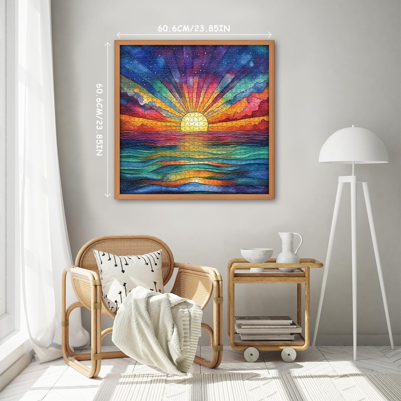Impossible Puzzle for Adults 1000 Pieces, Ocean Sunset Puzzles with
