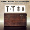 Pack of 12 Antique Retro T Hinges, Foldable Vintage Zinc