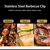 Barbecue Tongs Teeth Kitchen Cooking Tongs 25.5cm Solid Stainless Steel