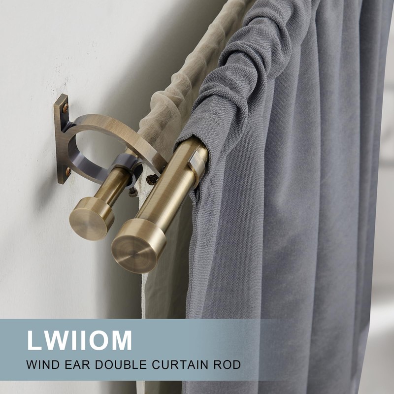 Lwiiom Double Blackout Curtain Rods 72 to 144 Inches (6-12