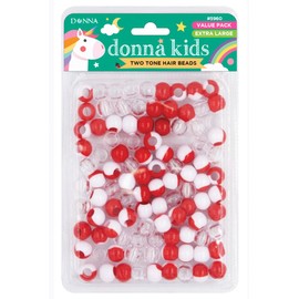 DONNA Kids Extra Large 2 Tone Hair Beads Red Asst