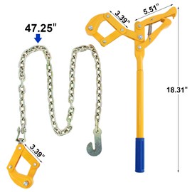 Zwinz Wire Fence Stretcher Tool, 47.25" Chain Link Fence Strainer, Barbed Wire tensioner Labor-Saving Lever Design, Heavy Duty Fence Post Puller Capacity 2200lbs for Farm
