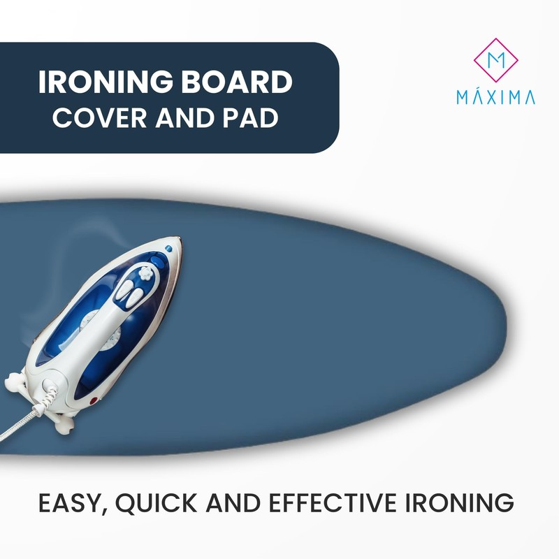 M Maxima, Ironing Board Cover and Pad, Fire-Resistant, Indestructible, Non-Fade