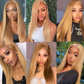 Blonde Bundle Color #27 Straight Human Hair Bundles 22 24 26 Inch Honey Blonde Straight Bundles Human Hair Weave #27 Bundle