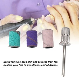 75 Bandas de Lijado para Taladro de Uñas, Juego de Tapas de Lijado de Brocas de Uñas 80#120#180# con Broca de Mandril para Manicura