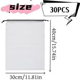 30pcs Transparent Travel Shoe Bags for Packing in Suitcase, Large 30x40cm Shoes Storage Packing Pouch Organizers Drawstring Shoe Bag for Storage Moving House for Men Women