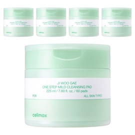 Celimax Eraser One-Step Mild Cleansing Pad, 60 pieces, 5 pieces / 셀리맥스 지우개 원스텝 마일드 클렌징 패드, 60개입, 5개