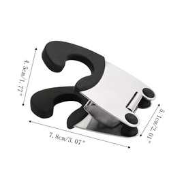 brandname Ackron Pot Spoon Holder Pot Clip Holder Anti Scald Silicone Grip for Spoon Spatula Fork Cooking Utensils Spoon Rest Kitchen Accessories Tools 4 pcs (Black)