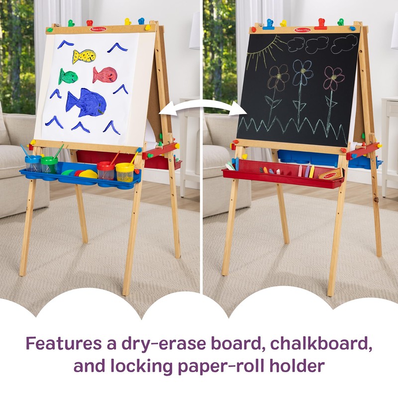 Melissa & Doug Deluxe Wooden Art Easel for Kids with