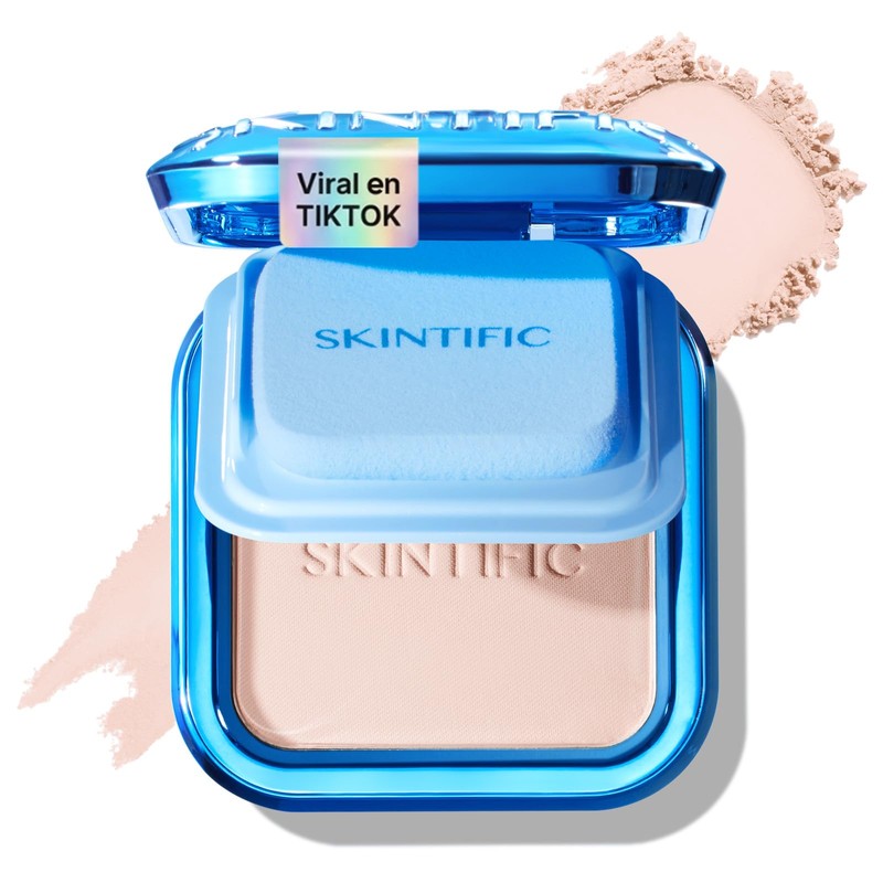 SKINTIFIC Base de Maquillaje en Polvo, Base en Polvo Compacta
