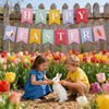 Happy Easter Banner Kit - Easter Bunny Carrot Flags +