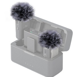 SUNMON Furry Mic Windscreen for DJI Mic, Furry Mic Cover Pop Filter Compatible with DJI Wireless Mic, Reduce Wind Noise Improve Sound Quality (2 Pack)