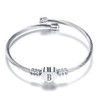 MiiFort Women's Initial Name Silver Cuff Bangle Letter B Bracelet