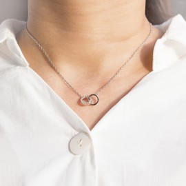 Philip Jones Circle Link Necklace Created with Zircondia® Crystals