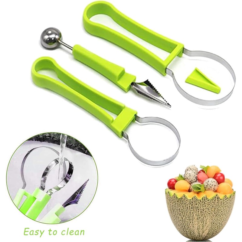 12PCS Melon Baller Scoop Set, 4-in-1 Watermelon Scooper Fruit Scooper,