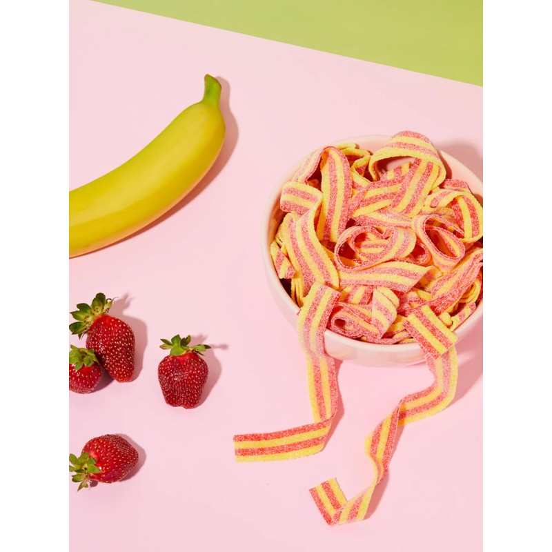 By The Cup Sour Power Strawberry Banana Sour Belts, 1