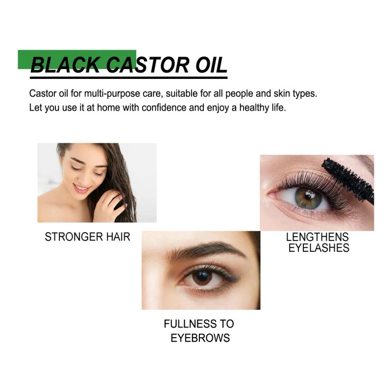 Wm Aceite Estimula Crecimiento Pestañas Cejas, Aceite Castor