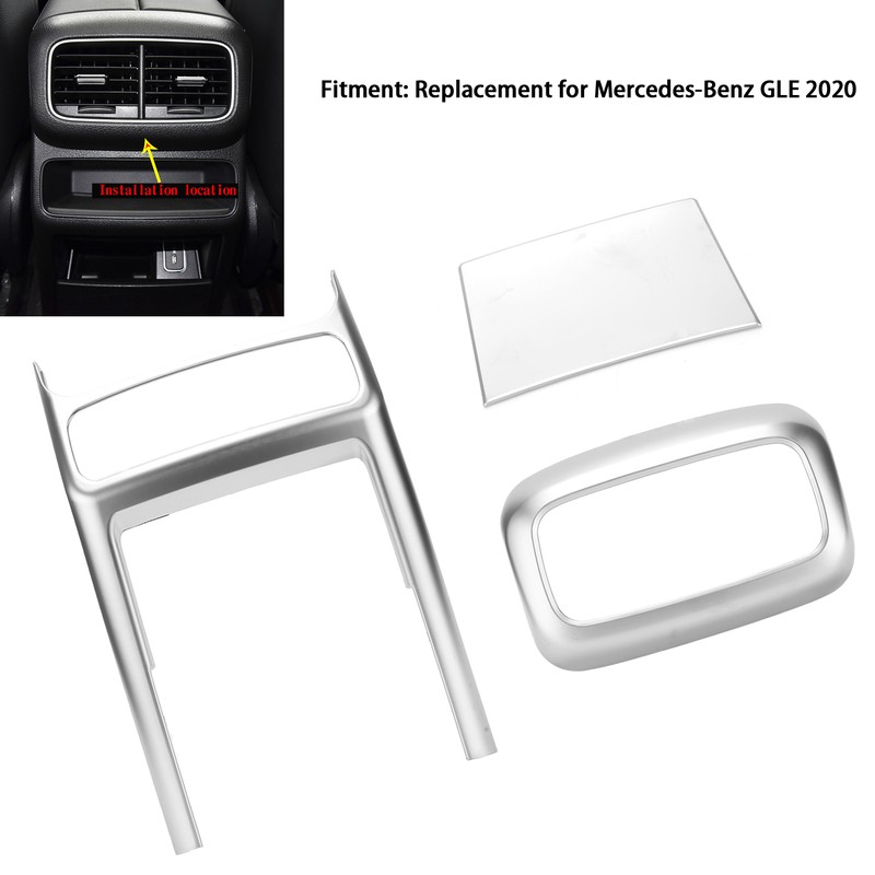3pcs Rear Air Vent Trim ABS Without Cup Holder Replacement