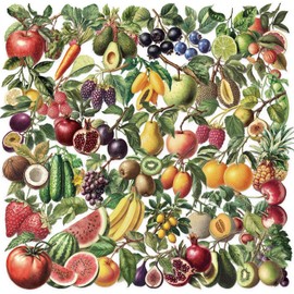 Transparent Retro Fruit Stickers 50 Pcs Waterproof Cute Tomato Vegetable Sticker for Water Bottle Laptop Skateboard Scrapbook Luggage Computer,Funny Vintage Strawberry Food Decal for Teens Girls