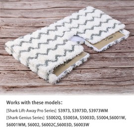 Flammi Steam Mop Pad for Shark Genius Lift-Away Pro S5003D S5002Q S5003A S6001W S6001WM S6002 S6002C S6003D S6003 S3973 S3973D S3973WM Washable Steam Mop Replacement Mop Cloth, 4 Pack