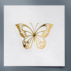 Decal Stickers of Butterfly Silhouette (Metallic Gold) (Set of 2) Premium Waterproof Vinyl Decal Stickers for Laptop Phone Accessory Helmet Car Window Mug Tuber Cup Door Wall - ANDsticd47805GO