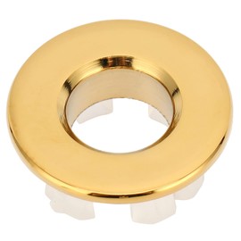Hyuduo Tub Overflow Cover Trim Ring, Sanitary Bathroom Ceramic Sink Trim, Brass Insert in Hole, Round Copper Caps, Circular Ring Accessories(Gold)