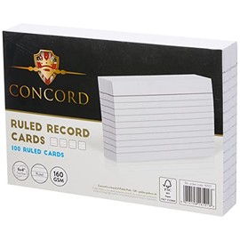 Concord Record Card Smooth Ruled 2 Sides 152x102mm White Ref 16101 [Pack of 100]