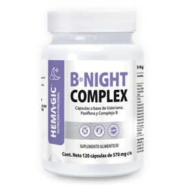 B Night Complex - Fórmula Equilibrada De 9 Vitaminas B - Suplemento Alimenticio 120 Cápsulas de 570 mg c/u - Alta Biodisponibilidad