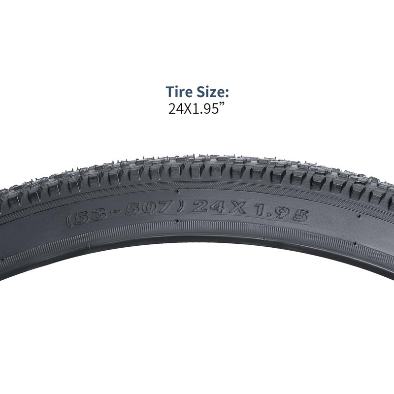 YUNSCM 2-PCS 24" Mountain Bike Tires 24x1.95/53-507 Compatible with Mountain