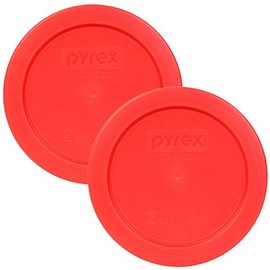 Pyrex 7200-PC 2-Cup Red Food Storage Replacement Lid (2-Pack) - Made in USA