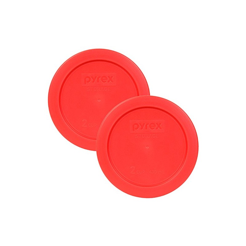 Pyrex 7200-PC 2-Cup Red Food Storage Replacement Lid (2-Pack) -