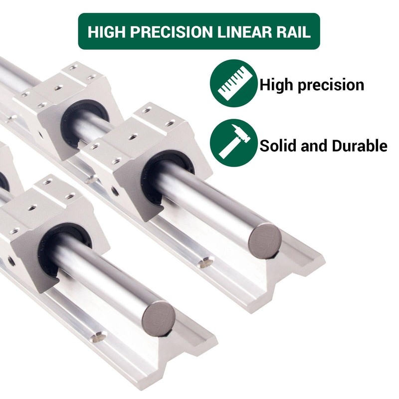 CHUANGNENG Linear Rail SBR12 300mm 2PCS Fully Supported Linear Rail