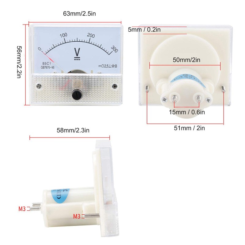 Voltmeter Analogue Panel Voltmeter Voltmeter Pointer DC High Accuracy Installation