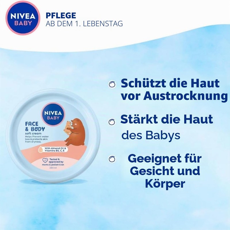Nivea Baby Soft Cream 200 ml (Pack of 3) Daily