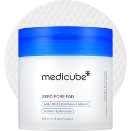 medicube Almohadillas de tóner Zero Pore Pad 2.0 | Almohadilla facial de doble textura para exfoliación y cuidado de poros con 4.5% de ácido láctico AHA, 0.45% ácido salicílico BHA | Ideal para todos, cuidado de la piel coreano, 70 almohadillas (1 paquete)
