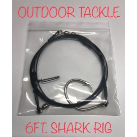 Outdoor Tackle 6Ft Castable Shark Fishing Rig - Choose Hook Size - Circle Hooks - 14/0
