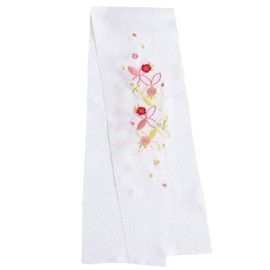 Kyoetsu Shichi-Go-San Half Collar, Embroidered, For Kids, 4 Pieces, For Girls, White × cherry blossom cloisonne
