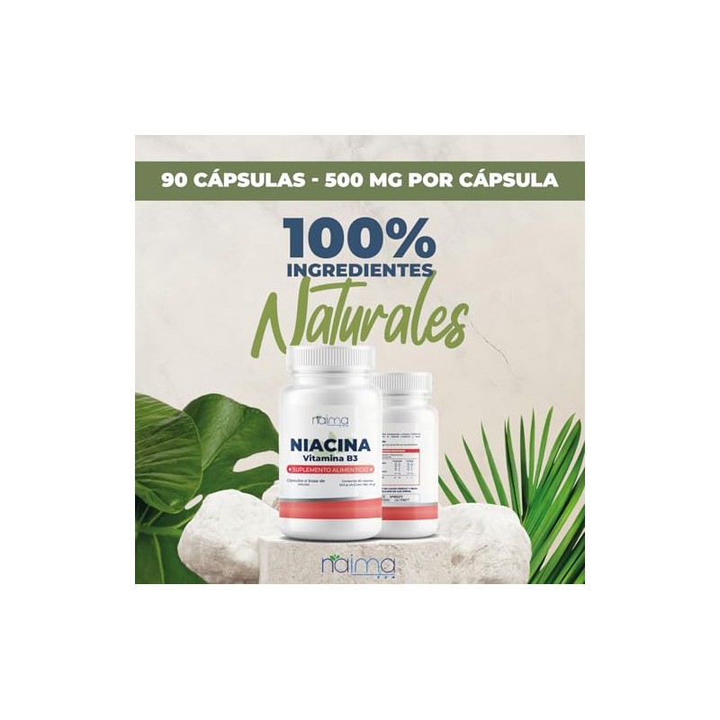 NAIMA Niacina 90 Cápsulas | vitamina B3 | Formula limpia