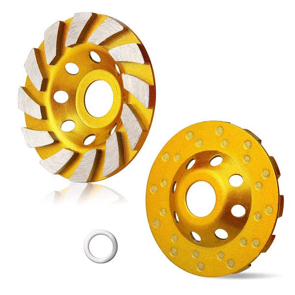 HRLORKC 4 Inch Concrete Turbo Diamond Grinding Cup Wheel 12 Segs Heavy Duty Angle Grinder Wheels for Angle Grinder