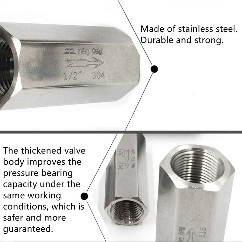 One Way Air Check Valve 1/8'' Femal Threaded Full Ports