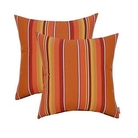 RSH Décor Indoor Outdoor Decorative Set of 2 Sunbrella Throw Toss Pillows, Choose Color & Size (Dolce Mango, 20" x 20")