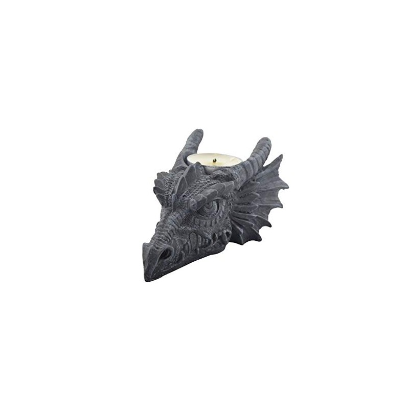 Drachenkopf Gothic Drachen Teelichthalter 13x9cm Kerzenhalter